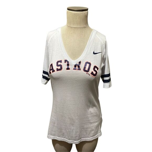 Nike Women’s Houston Astros MLB Baseball V Neck Graphic Shirt Size M - Picture 1 of 13